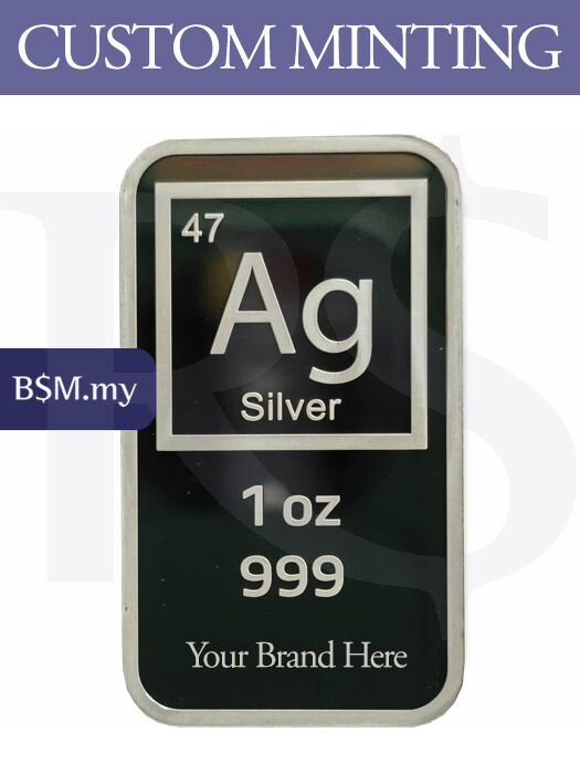 Custom Minting Service: AG 1 oz 999 Silver Bar