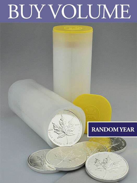 Canada Maple Leaf 1 oz Silver Coin - Random Year (Tube of 25)