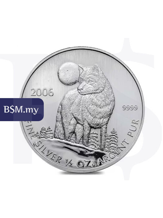 Canadian Wildlife Series: Timber Wolf 1/2 oz Silver Coin