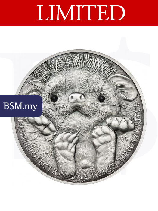 Mongolia Long Eared Hedgehog 1 oz Silver Coin