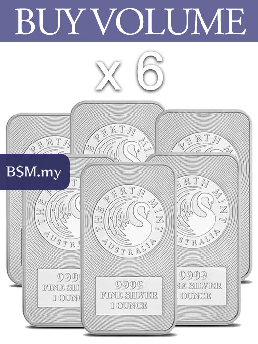 Buy Volume: 6 or Perth Mint Kangaroo 1 oz Silver Bar