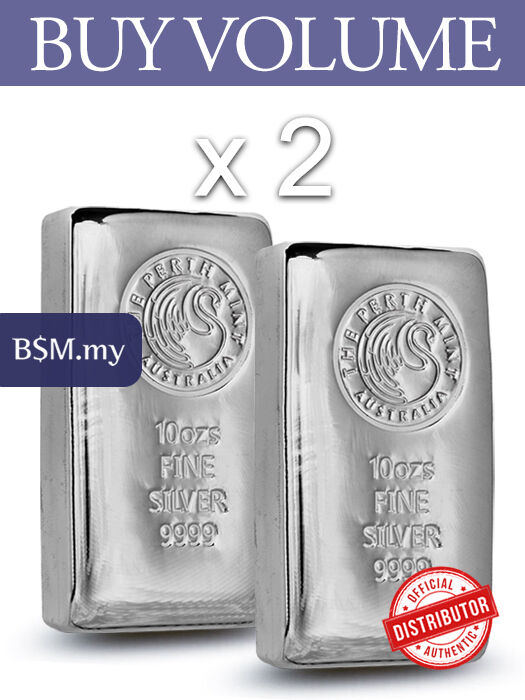 Buy Volume: 2 or more Perth Mint 10oz 9999 Cast Silver Bar