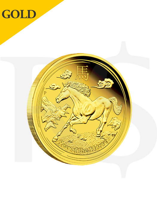 2014 Perth Mint Lunar Horse 1/10 oz Gold Coin