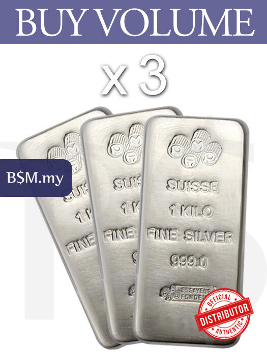 Buy Volume: 3 or more PAMP Suisse Silver Kilo Bar