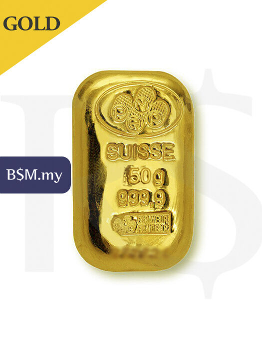 PAMP Suisse 50 gram Casting Gold Bar