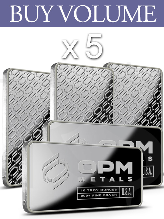 Buy Volume: 5 or more Ohio Precious Metals (OPM) 10 oz Silver Bar