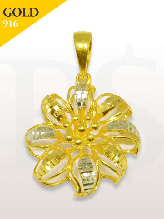 Pendant Laser 3D Flower 916 Gold 5.9 gram