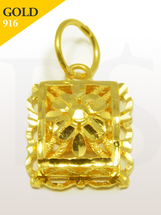 Pendant Square Flower Edge 916 Gold 2.3 gram