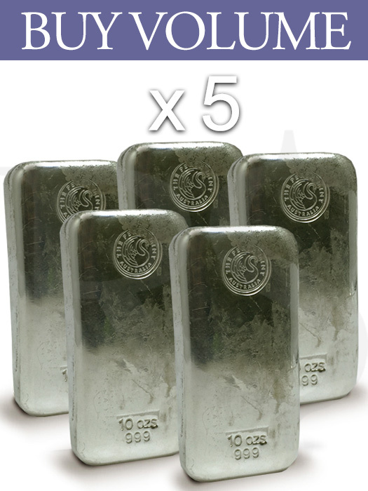 Buy Volume: 5 or more Perth Mint 10 oz Silver Bar