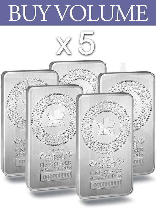 10 Oz Royal Canadian Mint Silver Bar (New) .9999 - Bullion Mart