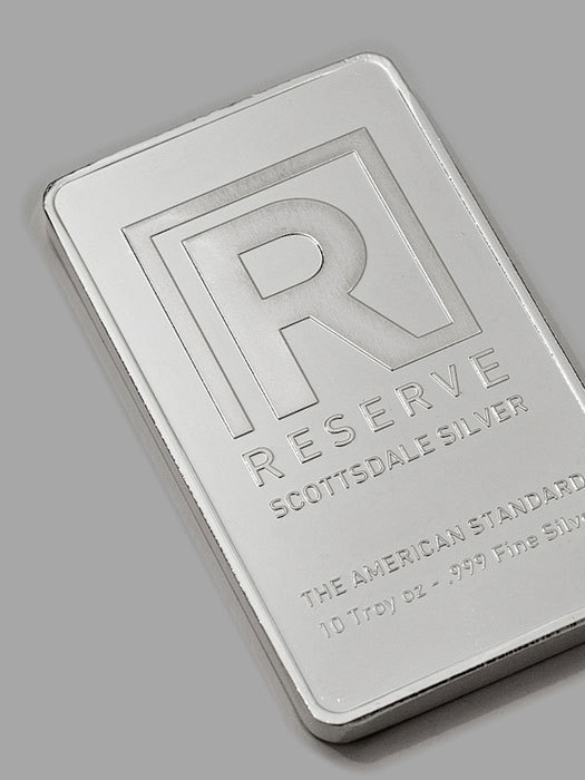RESERVE 10 oz Silver Bar by Scottsdale Silver