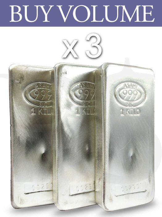 Buy Volume: 3 or more Asahi 999 Silver Kilo Bar