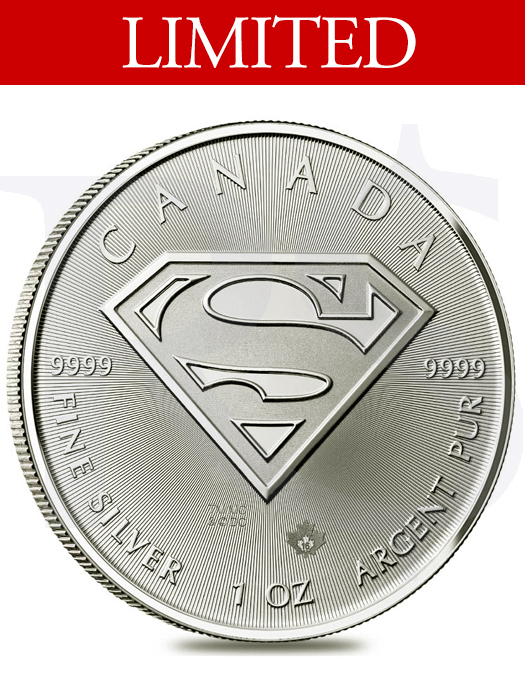 S-Shield .9999 Fine $5 Coin Lot of 10-2016 1 oz Silver Canadian Superman 