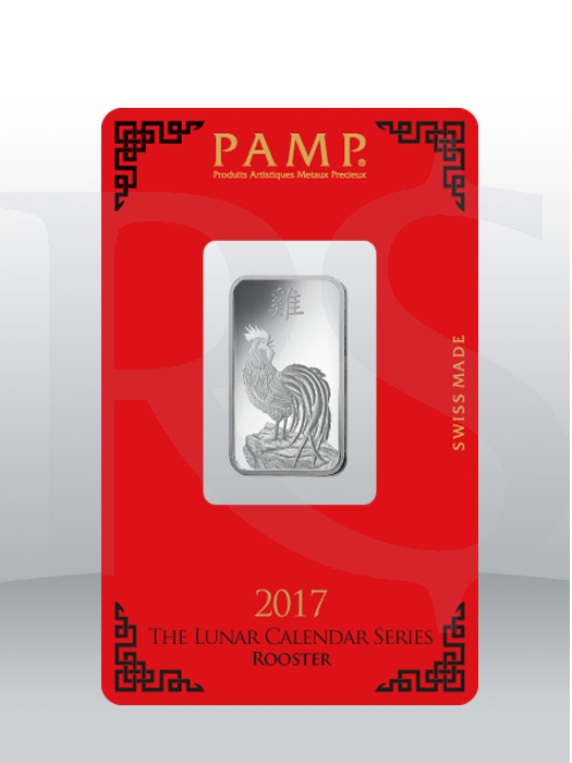 PAMP Suisse Lunar Rooster 10 gram Silver Bar