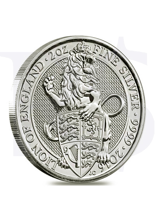 2016 Great Britain Queen's Beast (Lion) 2 oz Silver Coin
