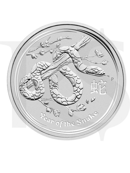 2013 Perth Mint Lunar Snake 2 oz Silver Coin