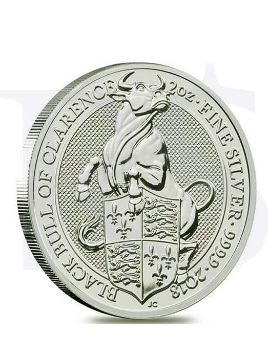 2018 Great Britain Queen's Beast (Black Bull) 2 oz Silver Coin