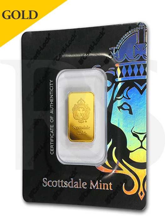 Scottsdale Certi-Lock 5 gram .9999 Gold Bar
