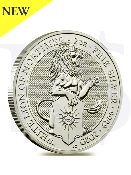 2020 Great Britain Queens Beast (White Lion) 2 oz Silver Coin