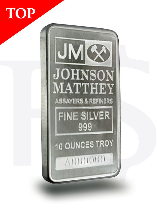 Johnson Matthey 10 oz Silver Bar (Vintage Design)