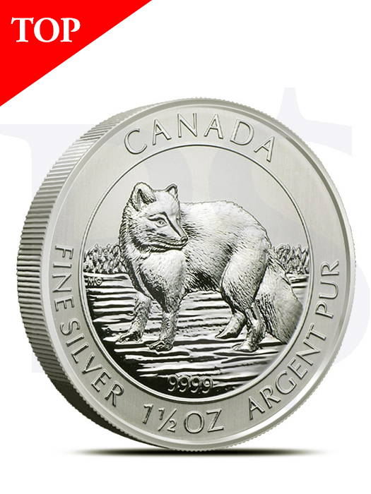 2014 Canada Arctic Fox 1.5 oz Silver Coin