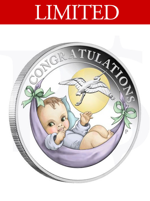 907 2021 Newborn Baby 12 Oz Silver Proof Coin In Card 