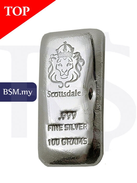 Scottsdale 100 gram Cast 999 Silver Bar