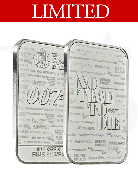 2020 Great Britain 007 James Bond 1 oz Silver Bar