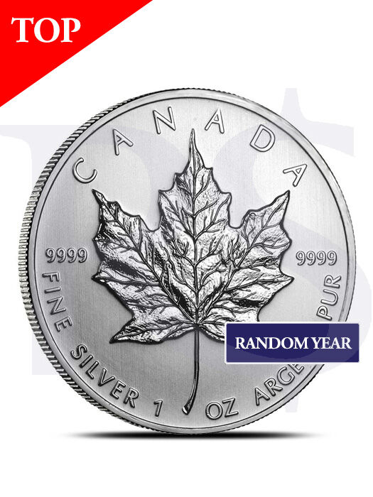 Canada Maple Leaf 1 oz Silver Coin - Random Year (with Capsule)