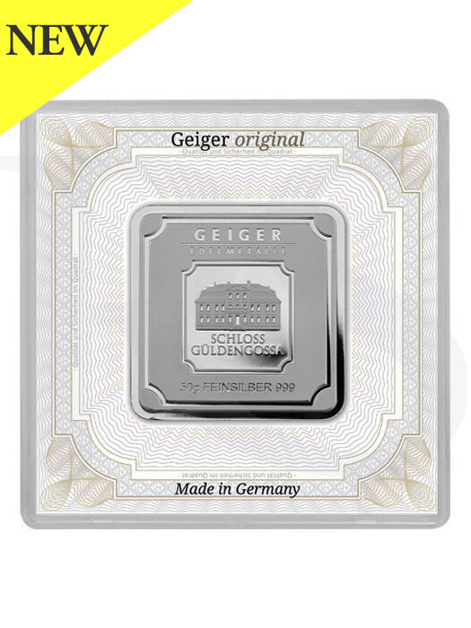 Geiger Edelmetalle (Original Square Series) 50 gram Silver Bar
