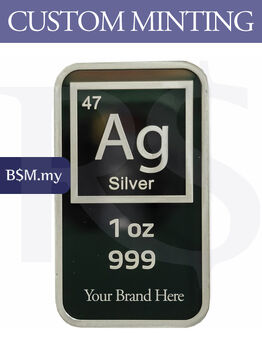 Custom Minting Service: AG 1 oz 999 Silver Bar