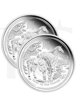2014 Perth Mint Lunar Horse 1/2 oz Silver Coin