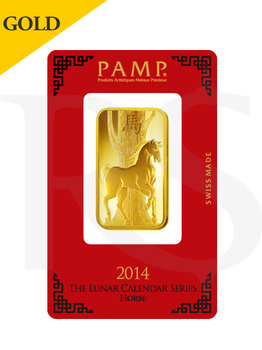 PAMP Suisse Lunar Horse 1 oz Gold Bar (With Assay Certificate)