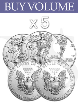 Buy Volume: 5 x 2013 American Eagle 1 oz Silver Coin