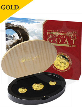2015 Perth Mint Lunar Goat 9999 Gold Coin Proof Set