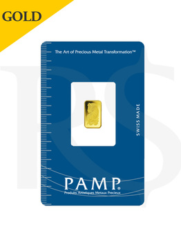 PAMP Suisse 1.0 gram Gold Bar with Assay Certificate