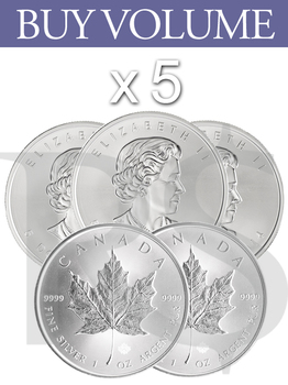 Buy Volume: 5 or more 2015 Canada Maple Leaf 1 oz Silver Coin (with Capsule)