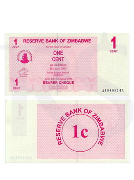 Zimbabwean 1 Cent Note