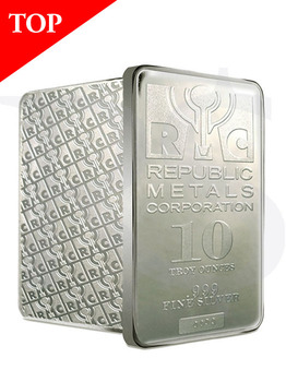 Republic Metals Corporation 10 oz Silver Bar (RMC Bars)