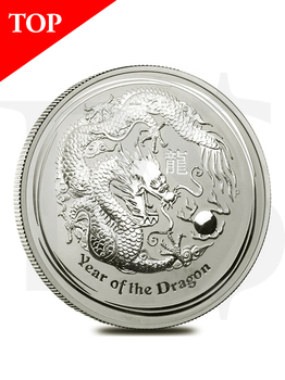 Perth Mint Lunar 2012 Dragon 2 oz Silver Coin