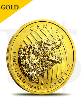 2016 Canada Roaring Grizzly Bear Limited Edition 1 oz 99999 Gold Coin