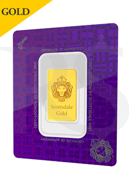 Scottsdale Certi-Lock 10 gram .9999 Gold Bar