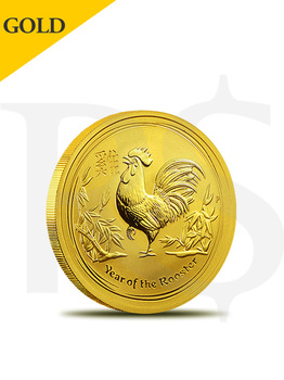 2017 Perth Mint Lunar Rooster 1/10 oz 9999 Gold Coin