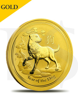 2018 Perth Mint Lunar Dog 1 oz 9999 Gold Coin