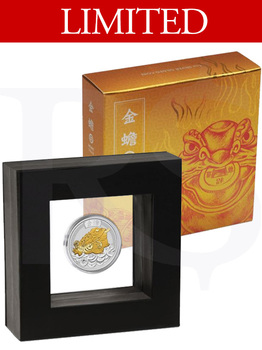 2018 Perth Mint Gold Gilded Money Toad 1 oz Silver Coin