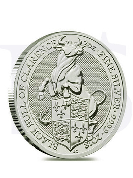 2018 Great Britain Queen's Beast (Black Bull) 2 oz Silver Coin