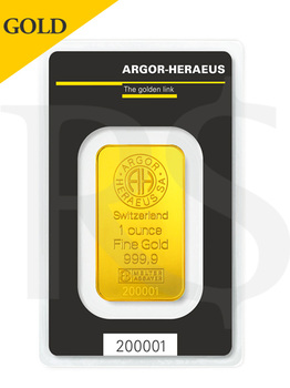 Argor-Heraeus 1 oz 9999 Gold Bar - KineBar Design