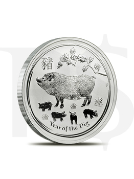2019 Perth Mint Lunar Pig 1/2 oz Silver Coin