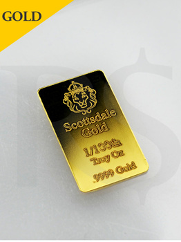 Scottsdale LBMA 1/100th oz (0.311 gram) .9999 Gold Bar