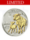 2021 Perth Mint Gold Gilded Ox 1 oz Silver Coin